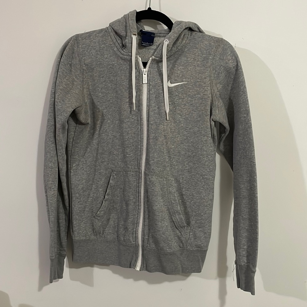 Gray Nike Zip Up Hoodie